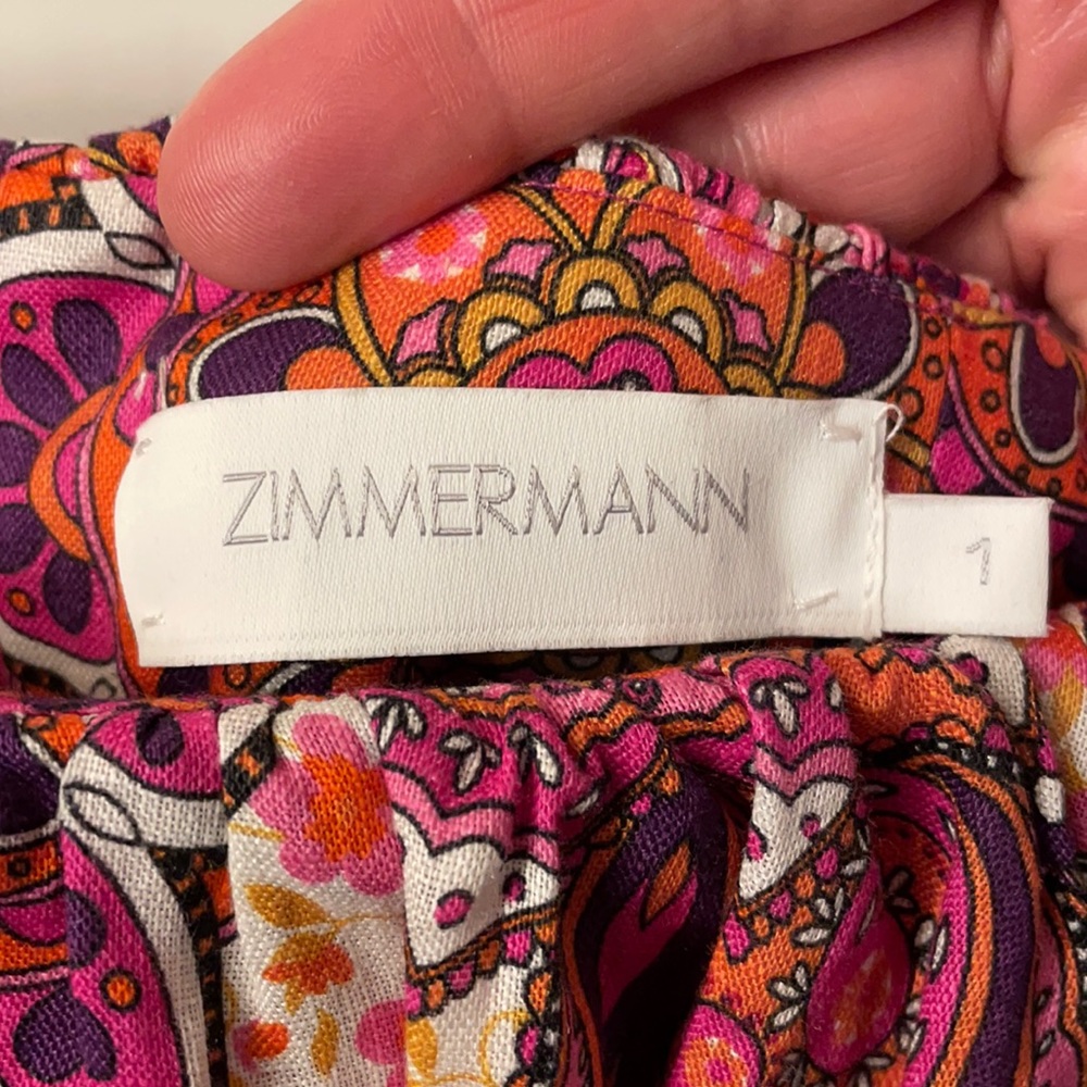 Zimmermann Fiesta Paisley Print Ruffle Midi Dress